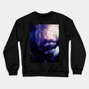 Portrait, digital collage, special processing. Weird. Alien mouth. Blue and violet. Crewneck Sweatshirt